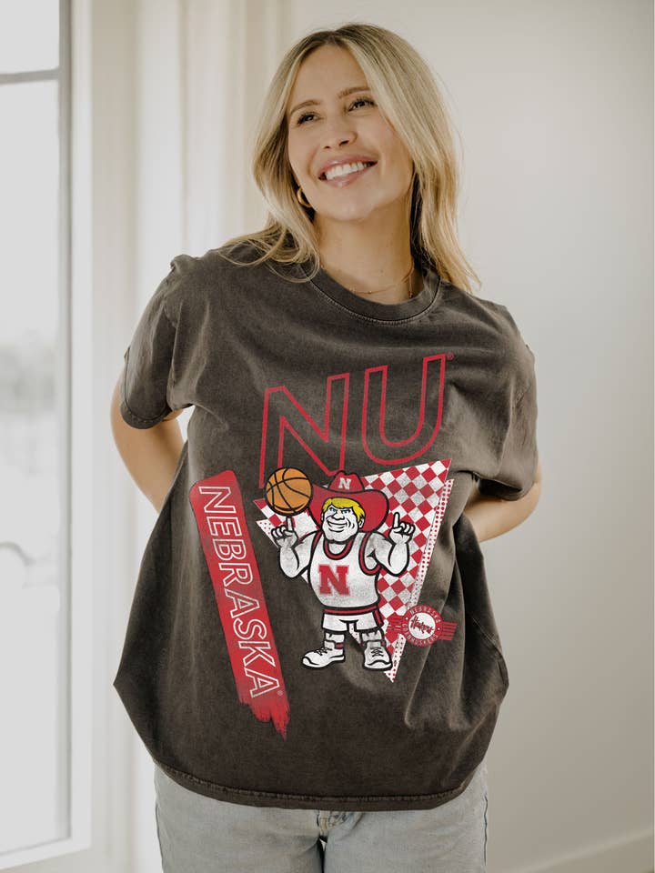 Nebraska Huskers Courtside Basketball Pepper CC Tee for wholesale by LivyLu