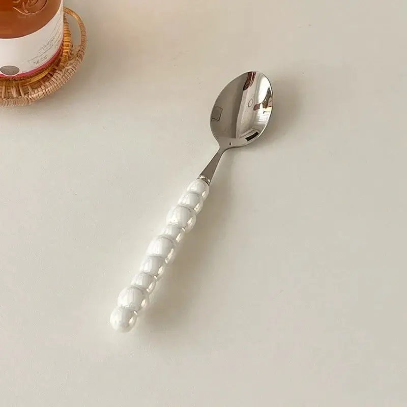 Otterware - Wholesale Flatware Set - Elegant Pearl Ceramic Handle Stainless Steel Flatware15