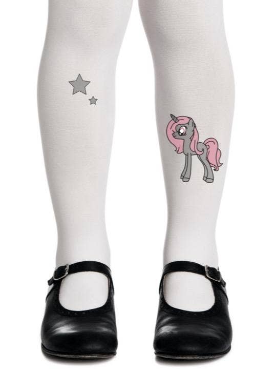 Kids Tights - Magical Unicorn White for wholesale by Joyfullook + Zohara - Art On Tights