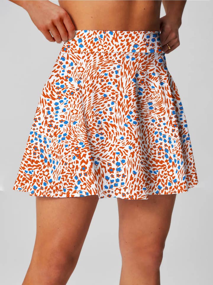 Rosa Clothing - Wholesale Skort - Women's - Abstract floral print athletic skirt tennis skort2