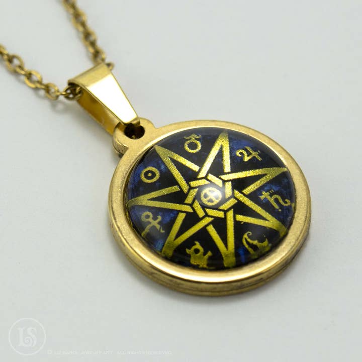 Liz Sabol Jewelry Art - Wholesale Halskettinghanger - Planetair Septagram - 7-puntige ster, kleine hanger3