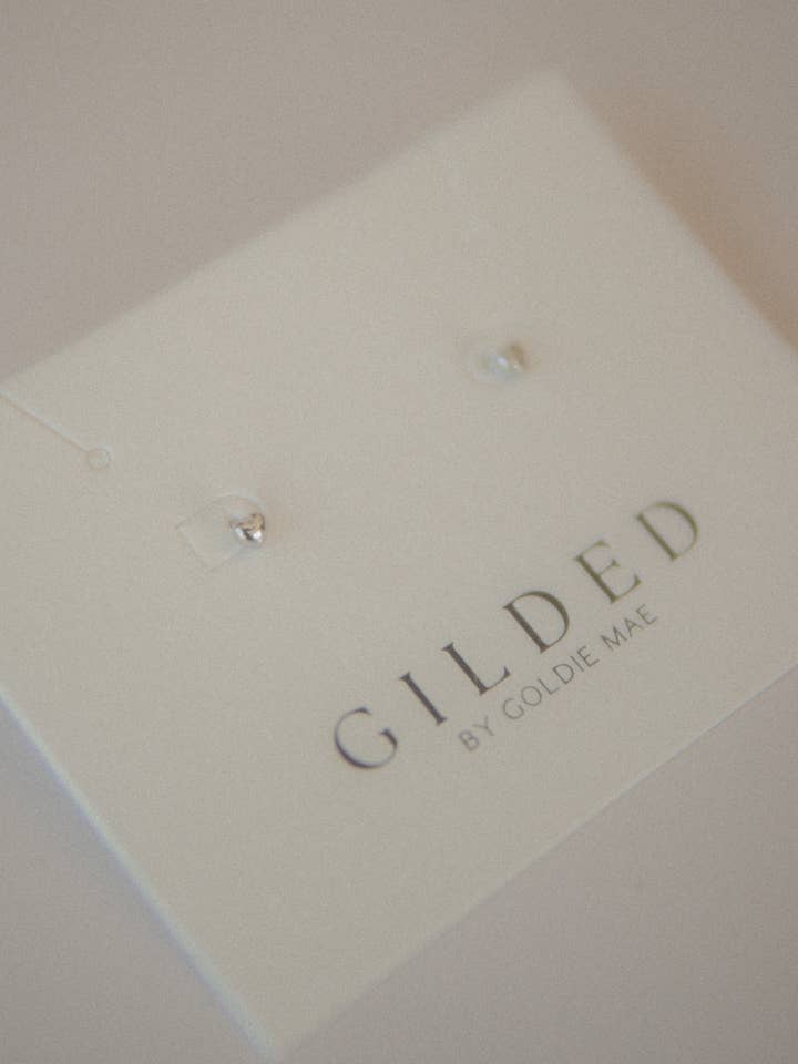 Micro Heart Studs for wholesale by Goldie Mae Co