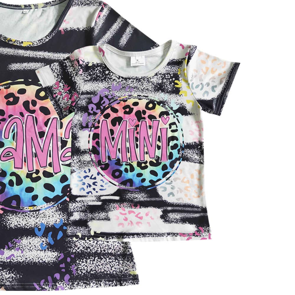 Aier Wholesale - Wholesale Mommy & Me Sets - Baby girls Mama and me tie dye short sleeve shirts(mommy and me)11