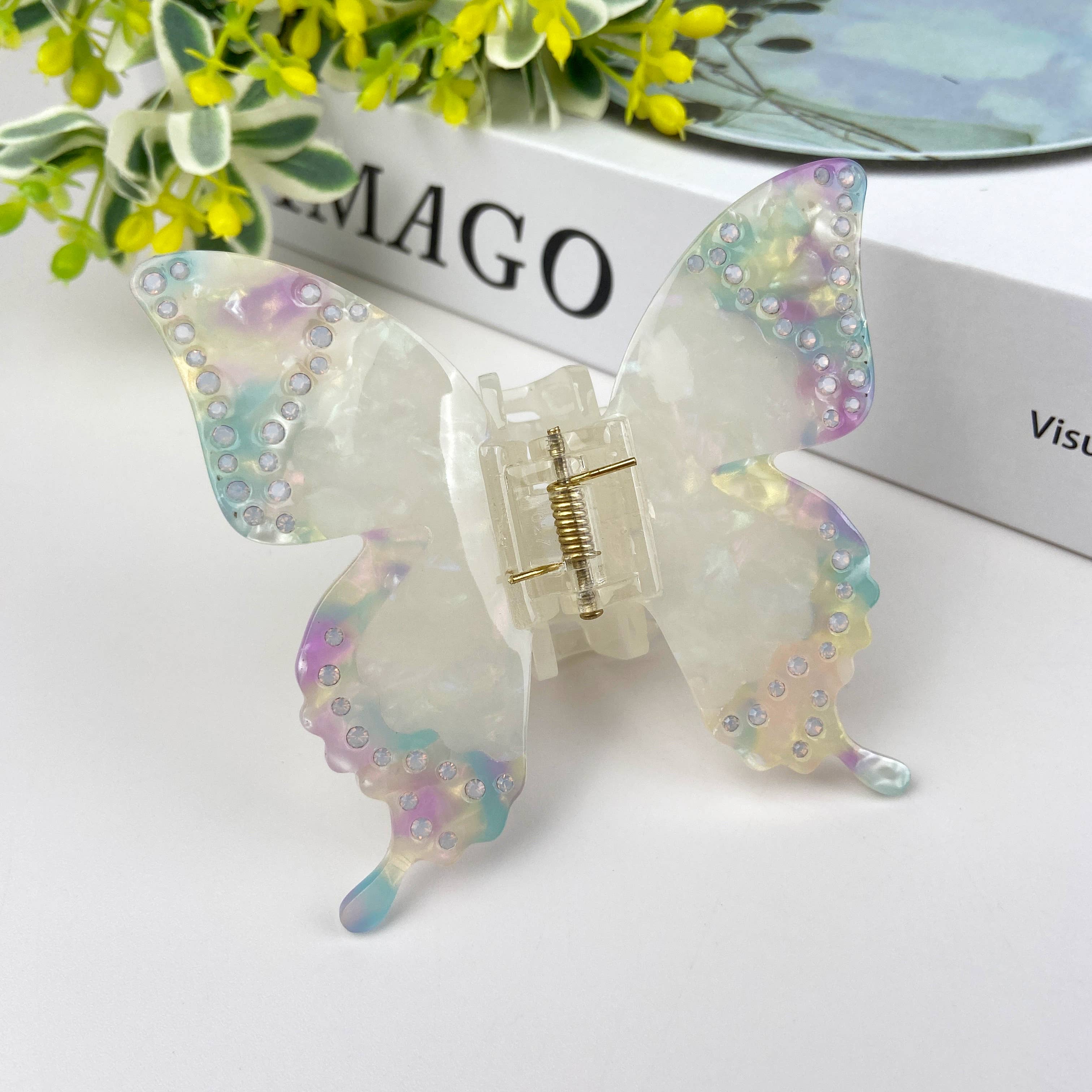 TheDivaSoap - Vendita all'ingrosso Fermaglio per capelli - Donna - Fermaglio per capelli a farfalla con strass in acetato5