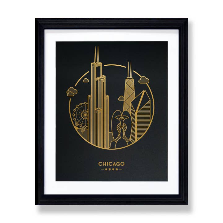 My Kind Of Town | Chicago | Risograph Print 8x10 for wholesale by And Studio