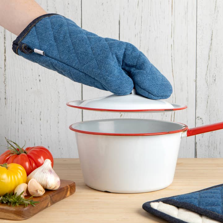 Now Designs by Danica - Wholesale Oven Mitt/Pot Holder - Superior Denim Stone Wash Oven Mitt