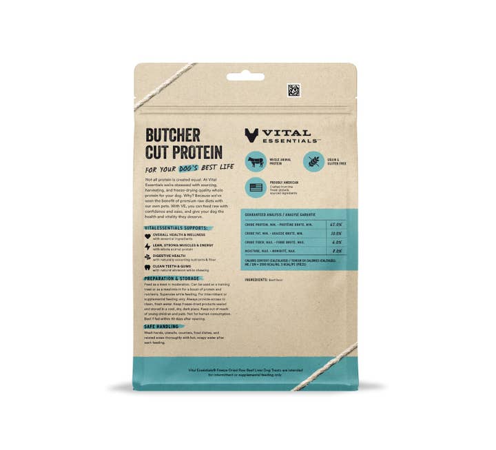 Pet Palette Distribution - Wholesale Pet Treats - Dog - Vital Essentials Freeze-Dried Raw Beef Liver Dog Treats 15oz1