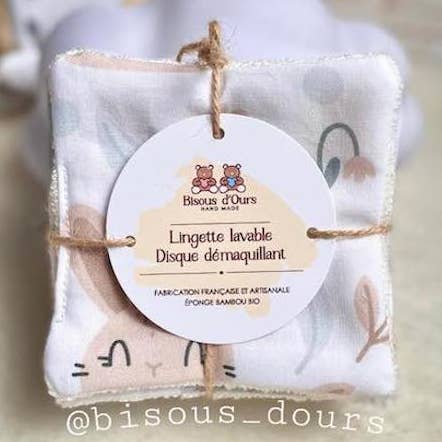 Washable baby wipe for wholesale by bisous d'Ours