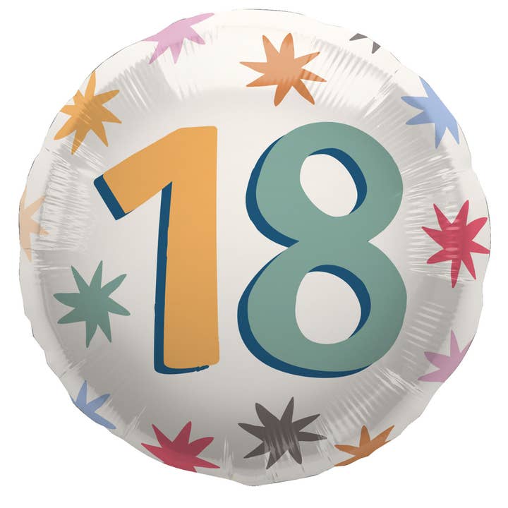 Folieballon - "18" - Starburst - 45 cm voor wholesale door Folat BV