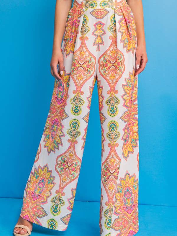 Een geweven broek met print - IP8011 voor wholesale door FLYING TOMATO