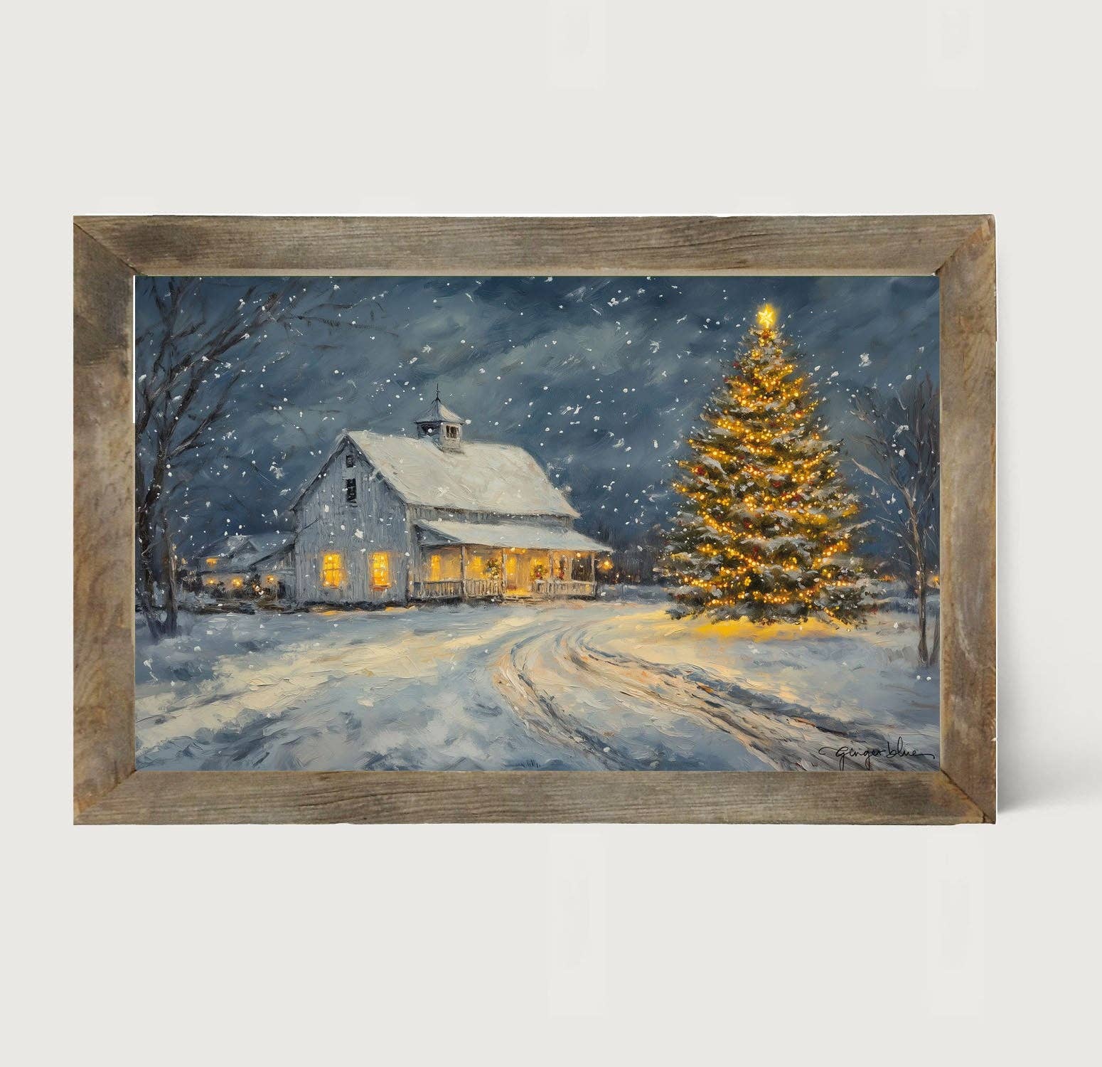 ginger blue - Wholesale Christmas Wall Art - Christmas in the Country - Horizontal Frame5