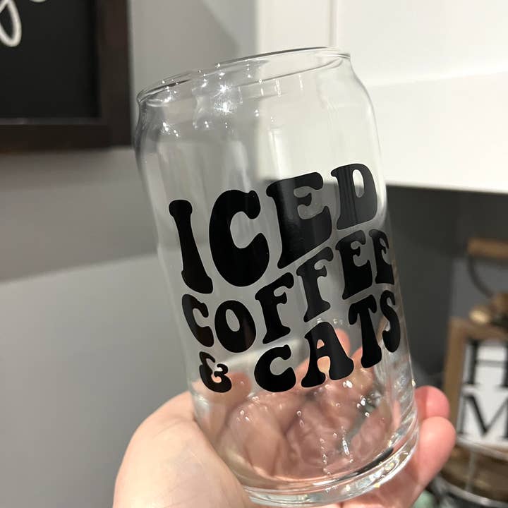 Iskaffe och katter, Päls Mama, Katt mamma, Ölburk Glas för wholesale av Boho Sips