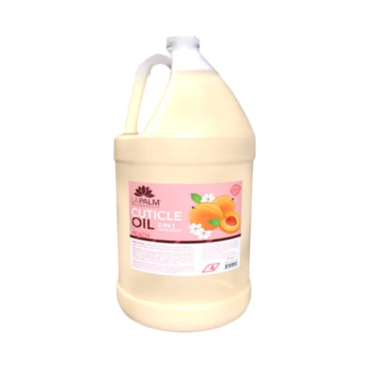 Olio per cuticole La Palm, pesca con aloe vera, 1 gallone per la vendita all'ingrosso da parte di BranVx Distributors