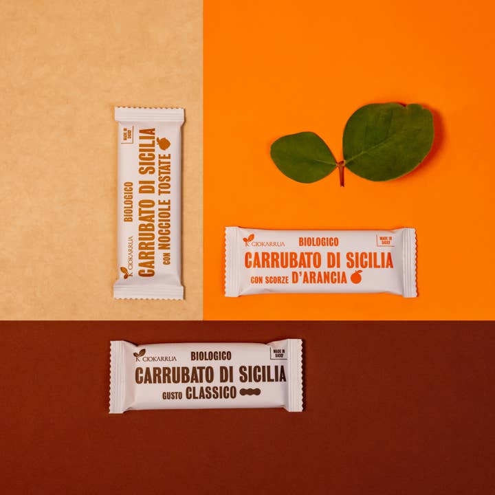 34 pezzi da 15 g di mini bar Carrubato di Siclia® classici per la vendita all'ingrosso da parte di Ciokarrua