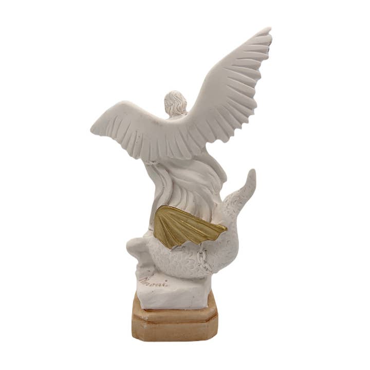 Costa Articoli Religiosi - Venta al por mayor Figura decorativa - Estatua de San Miguel Arcángel cm. 13 en resina blanca
