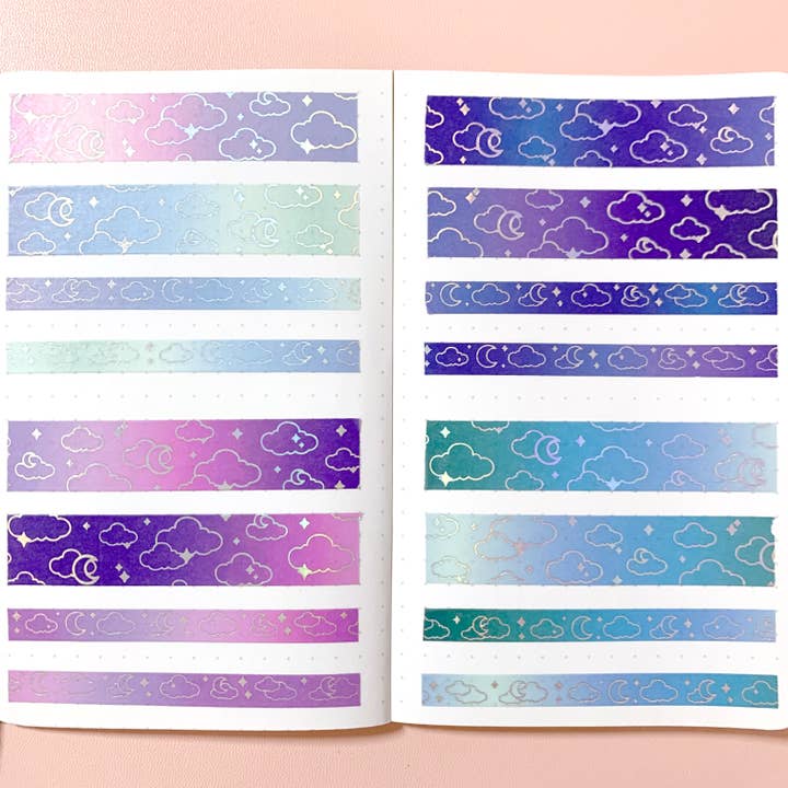 Washi Tape - 15mm/7mm Gradient Moonlight Foiled Washi Set for wholesale by Parasol Paper