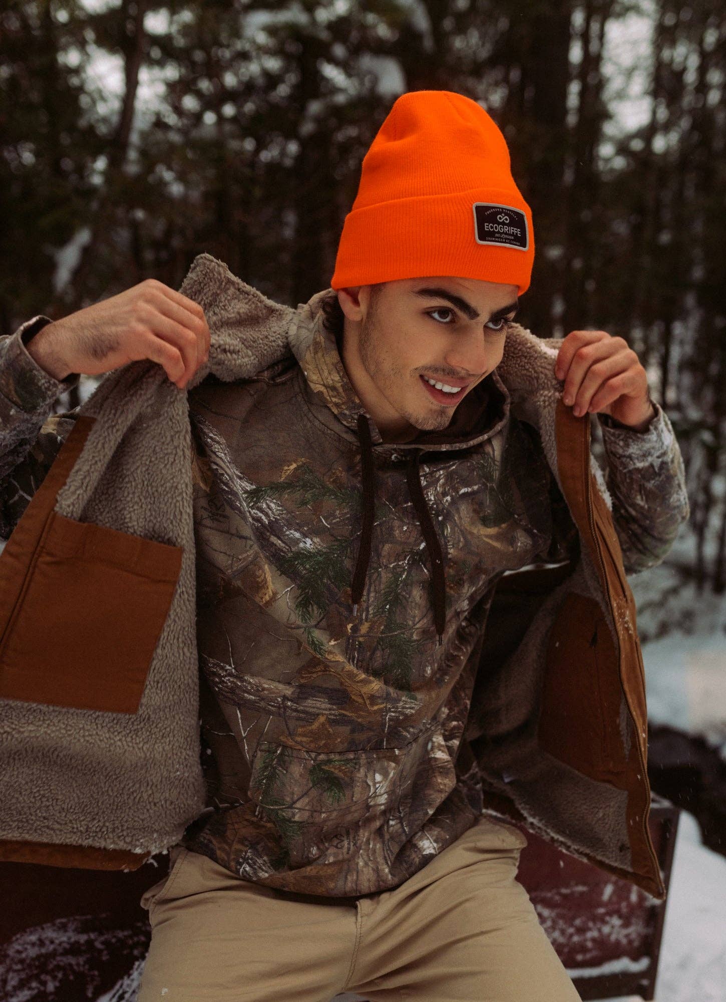 ECOGRIFFE – wholesale Beanie – Unisex – Tuque orange fluo Tradition - taille adulte1