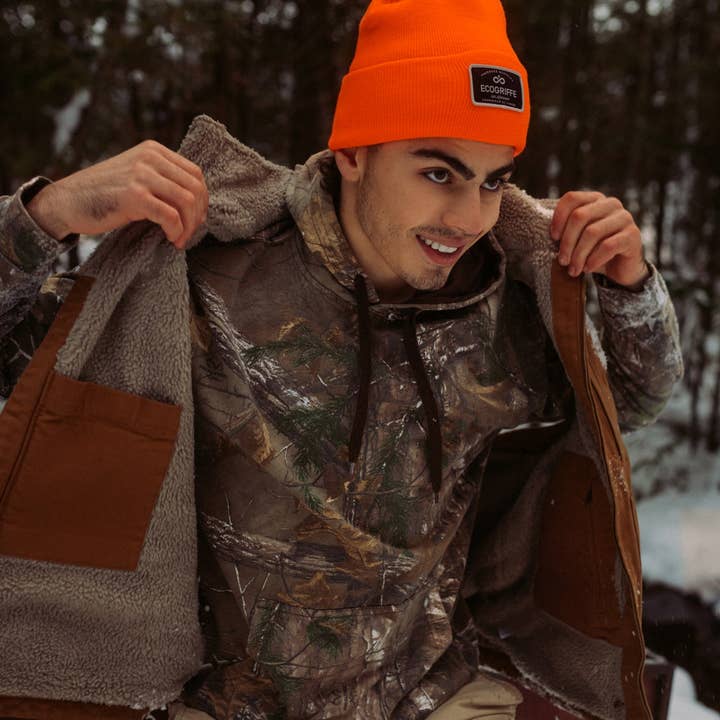 ECOGRIFFE – wholesale Beanie – Unisex – Tuque orange fluo Tradition - taille adulte1