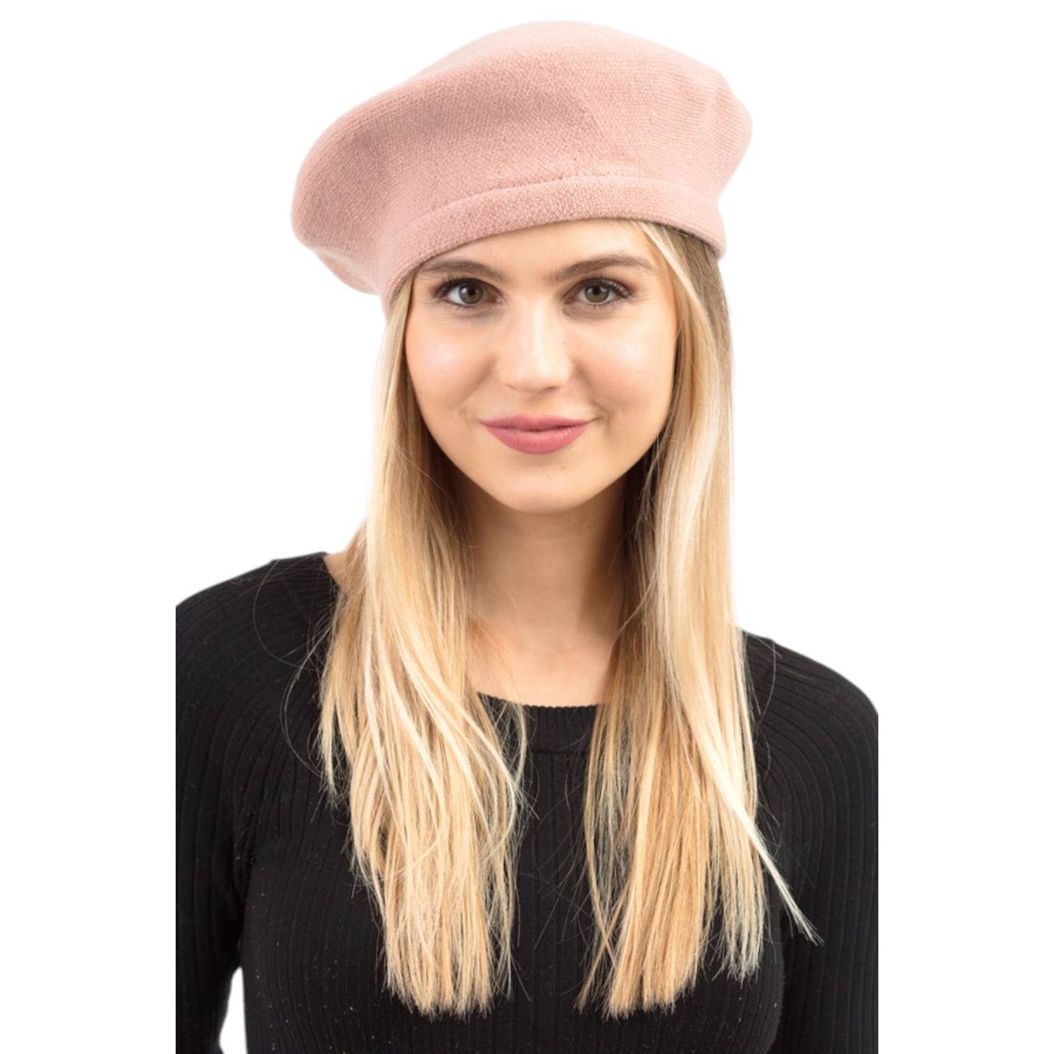 Blush French Girl Fashion Beret for wholesale on Faire0