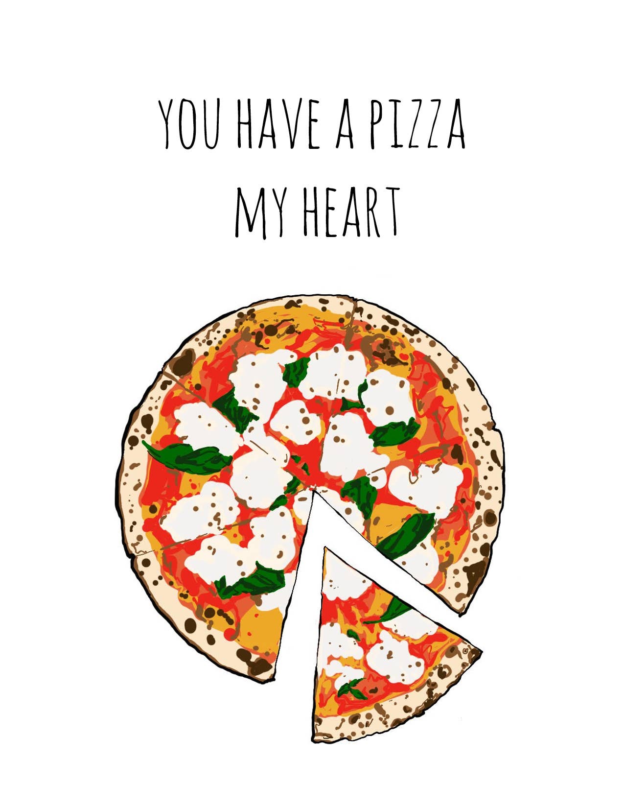 Noted By Copine - Wholesale Love Card - Pizza My Heart Everyday Greeting Card1