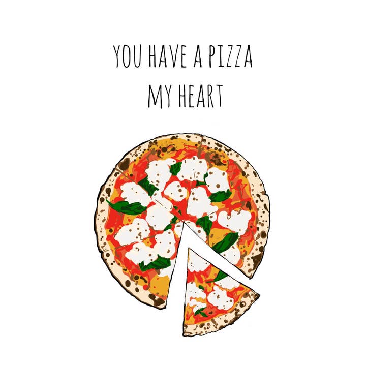 Noted By Copine - Wholesale Love Card - Pizza My Heart Everyday Greeting Card1