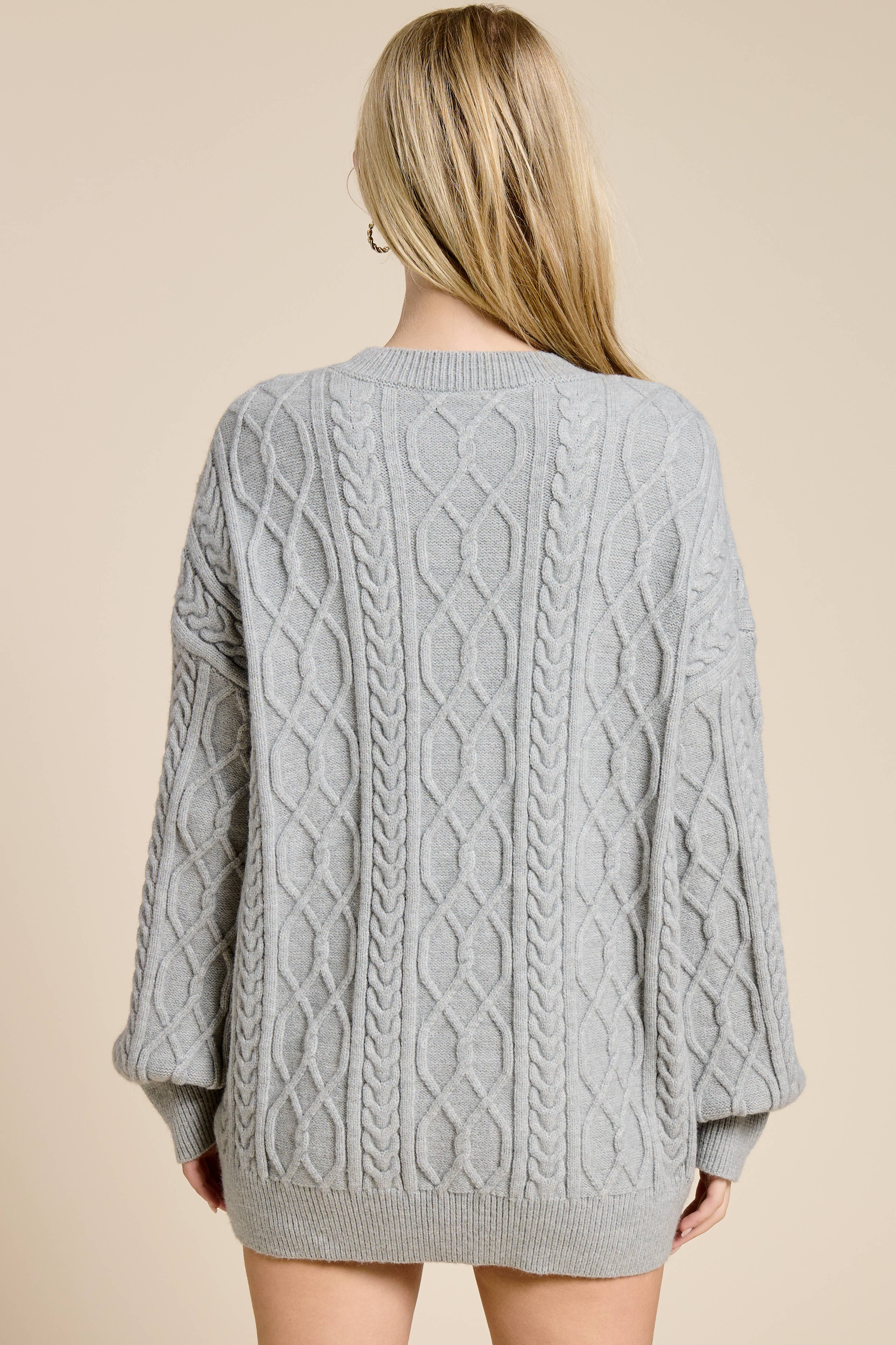 Mimosa - Wholesale Top & Short Set (NOT Loungewear) - Women's - Cable Knit Sweater and Shorts Set2