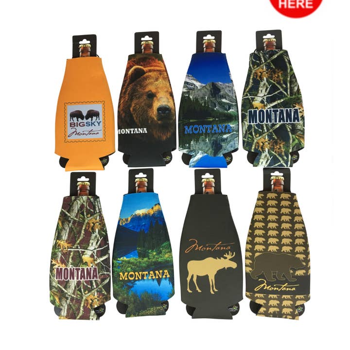 Montana Bottle Koozies – Assorted Prints – SV-21 for wholesale by Mixitology