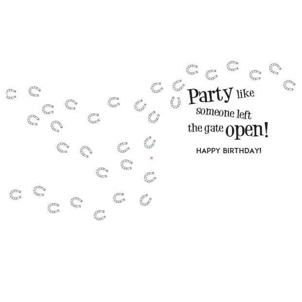 Horse Hollow Press - Wholesale Birthday Card - Horse Greeting Birthday Card / Whoo Hoo Party / Funny Cute1