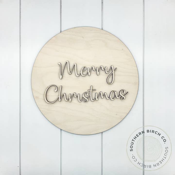 Feliz Christmas 3D Round em Branco por atacado de Southern Birch Company