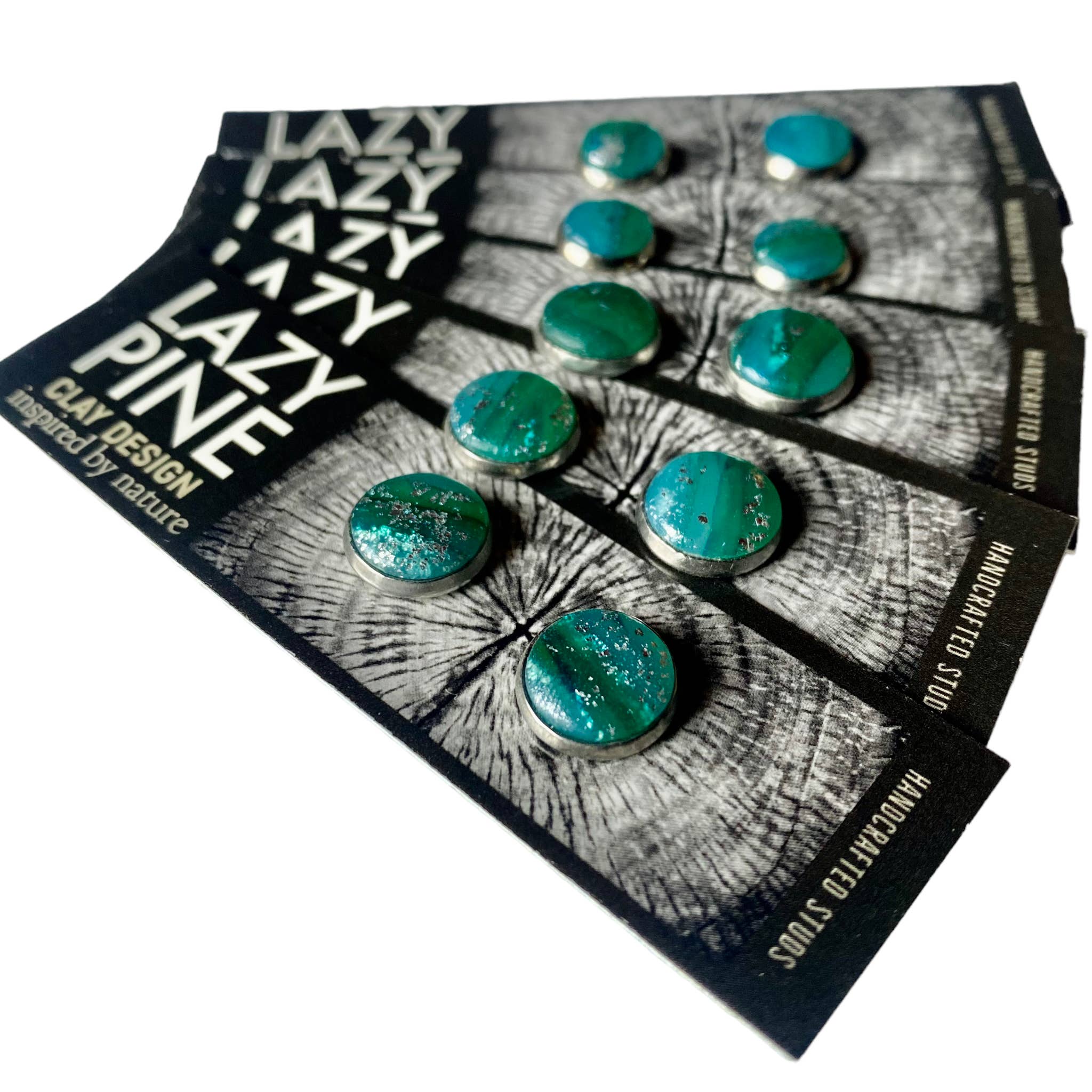 Lazy Pine Clay Design - Wholesale Jewelry Set - Lush Lagoon Framed Stud Sets4