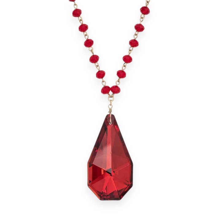 Large Teardrop Long Pendant Necklace for wholesale by LA Jewelry Plaza