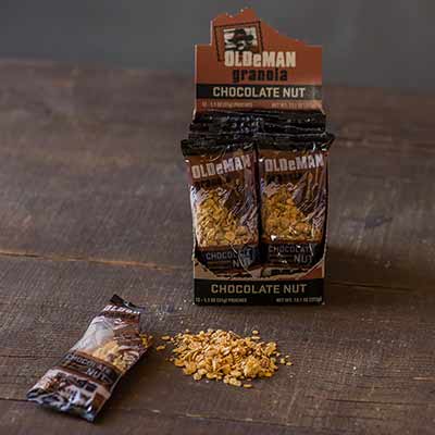 Chocolate Nut To-Go Pouches (1.1 oz) — 12-Count Display Box for wholesale by Olde Man Granola
