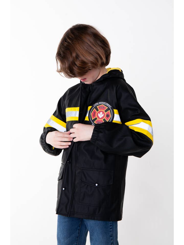 Oaki - Wholesale Regenjas - Kinderen - NIEUW! gevoerde regenjas 2.0, Fireman Rescue (valt groot uit)