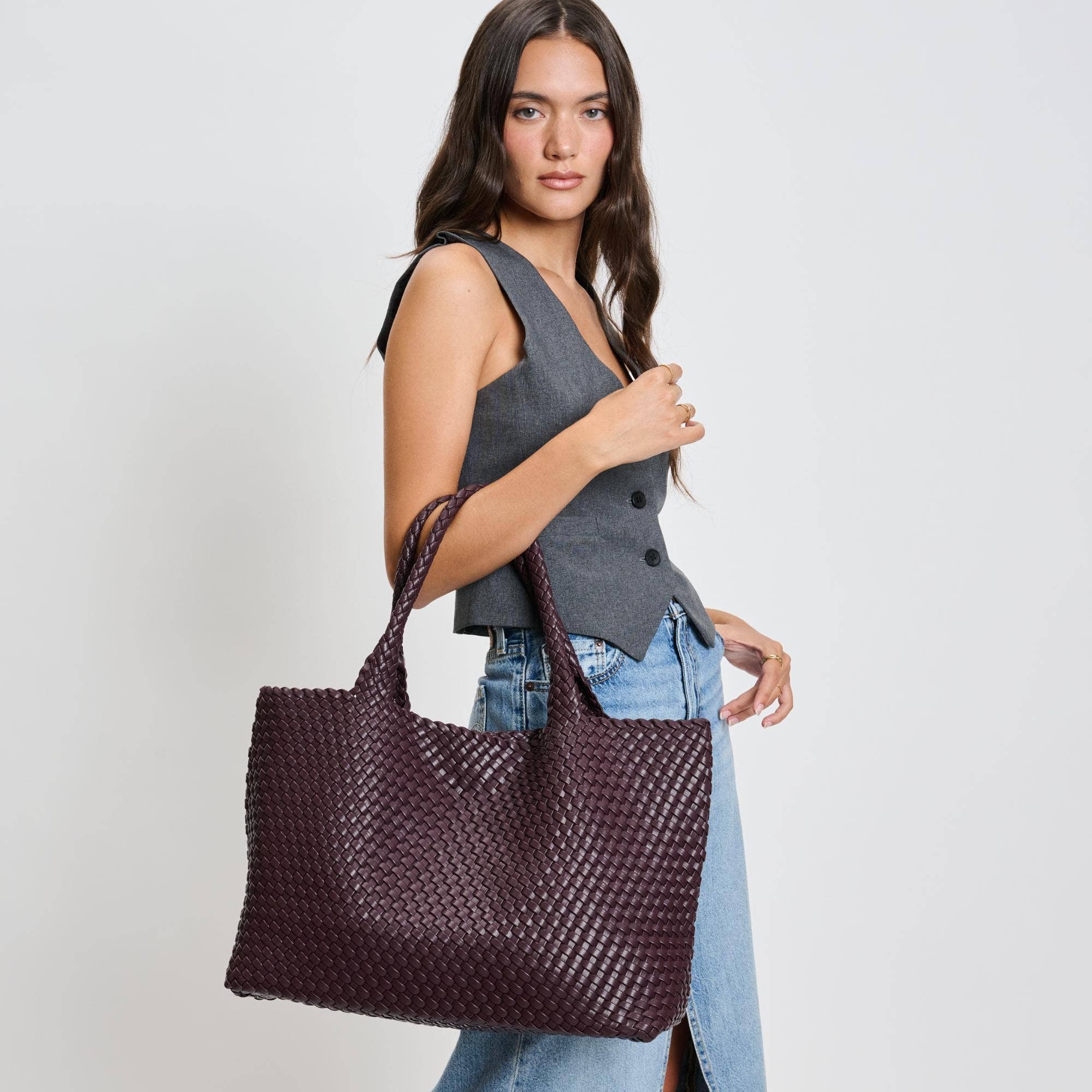 Moda Luxe - Vendita all'ingrosso Borsa tote - Donna - Borsa tote intrecciata in pelle vegana Solana75