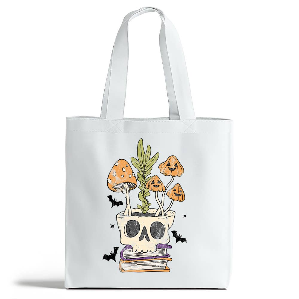 Loftipop - Wholesale Tote Bag - Women's - Retro Skull Mushroom Tote Bag, Bookish Dark Academia Gifts2