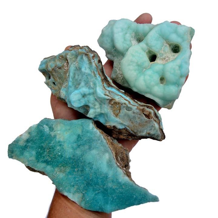 Kaia & Crystals - Vendita all'ingrosso Pietra/cristallo spirituale - Cristalli di aragonite blu grezza (3-5 pezzi) - 1 kg (100 g - 500 g)