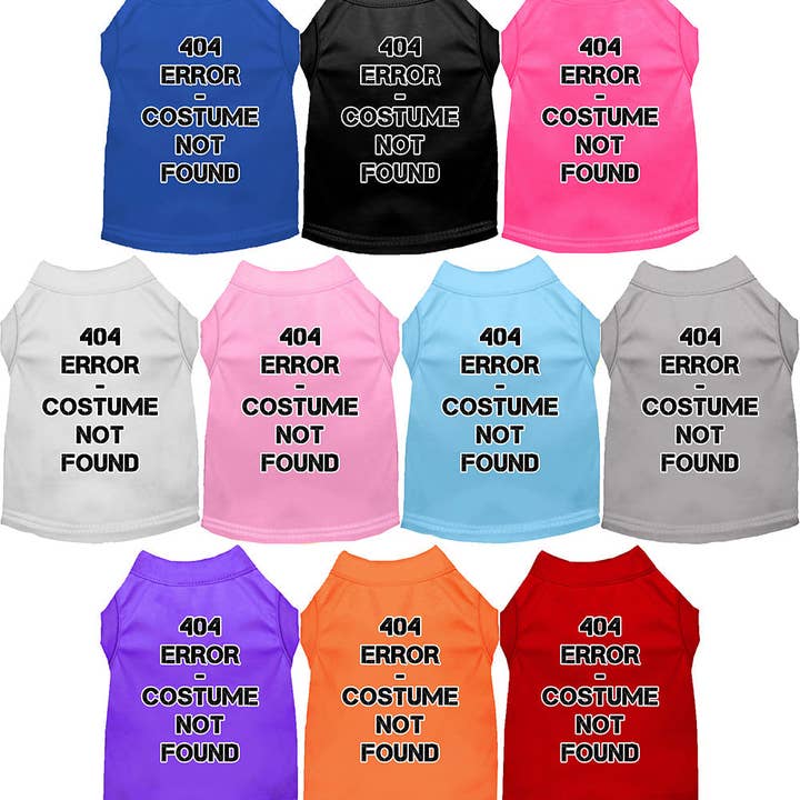 Halloween Costume Cat or Dog Shirt for Pets "404 Error Costume" for wholesale by As You Wish Apparel