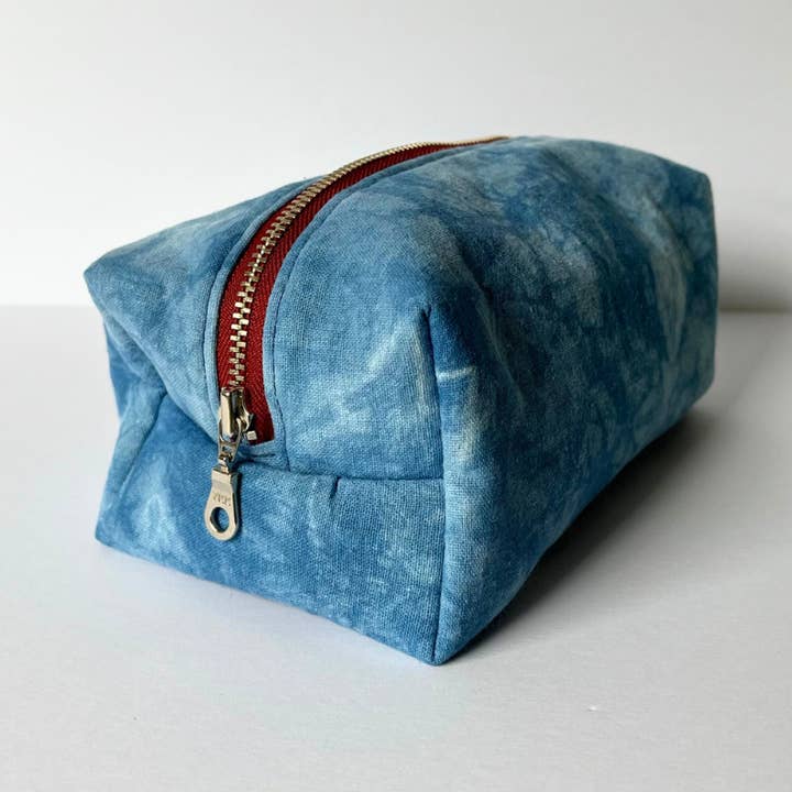 The Materials Design Co. - Wholesale Toiletry Bag - Women's - Boxy Toiletries Bag - Sea - Botanically Dyed Indigo0