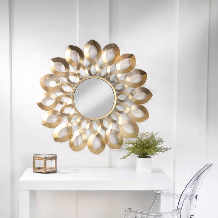 Tripar International – wholesale Väggspegel – Guld Wave Starburst Spegel