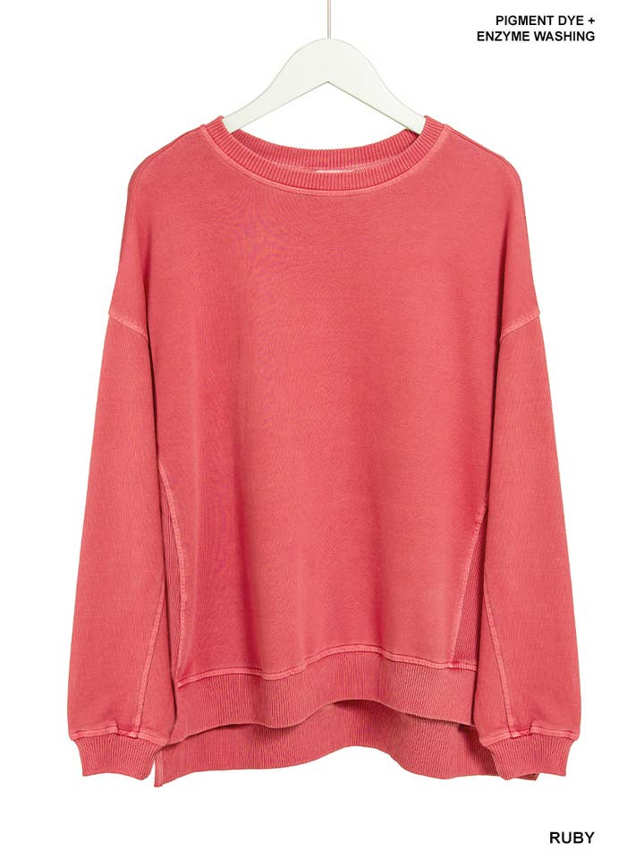 42POPS - Wholesale Sweatshirt - Women's - ..1027 French Terry Pigment Dye & Enzyme Washing Pullover SI-289829