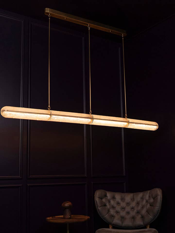 Zambia White Frosted Glass Antique Horizontal Pendant Light 163 Cm | Modern Decorative Lighting For Homes & Hotels for wholesale by HEKA LIGHTING & TRADING LTD