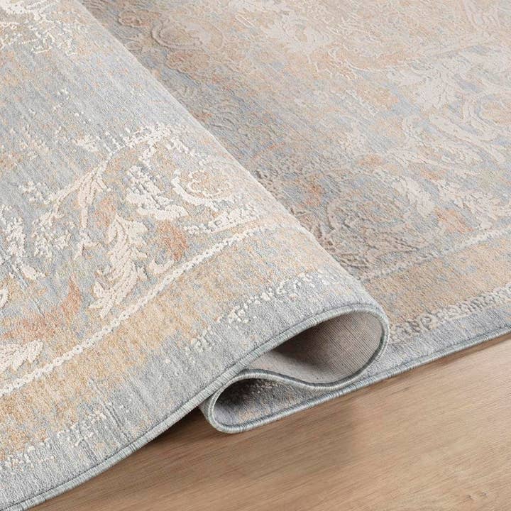 Pasargad Home - Wholesale Area Rug - Turkish Amboise Design Light Blue/Ivory Area Rug2