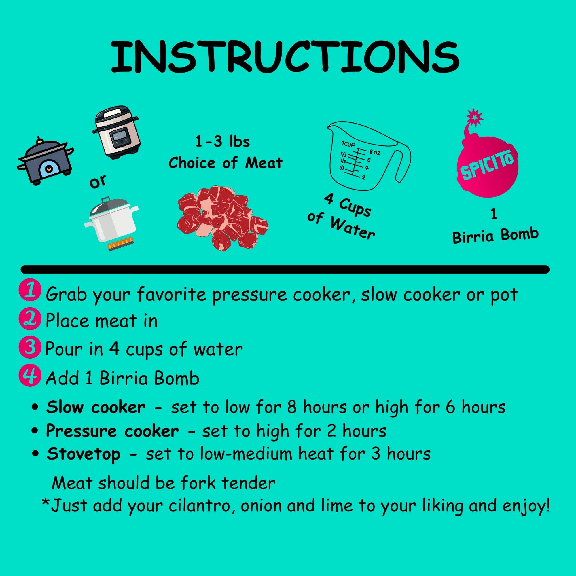 Spicito - Wholesale Dried Spice Mix - Spicito Birria Bombs - 72 packs per master case7