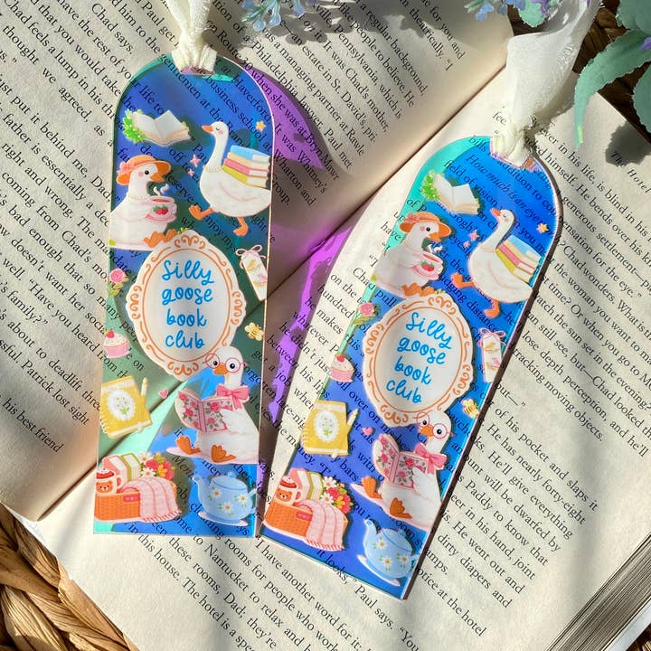 Silly Goose Books Acrylic Iridescent Holographic Bookmark for wholesale by Emilee on Crafts