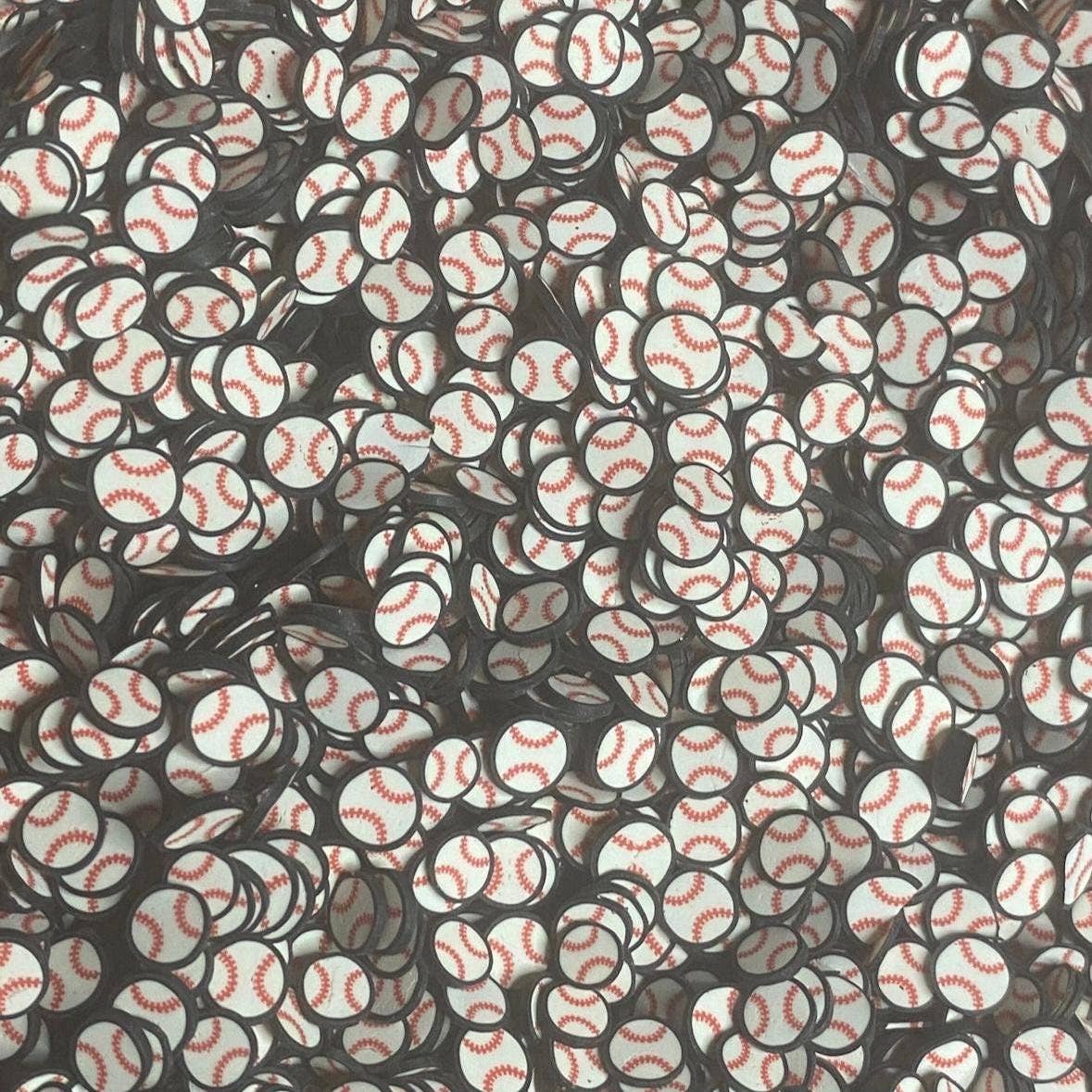 ASAP Craft Supplies - Wholesale Craft Supplies - Baseball Polymer Clay Slices, 5mm.  0.5 oz bag0