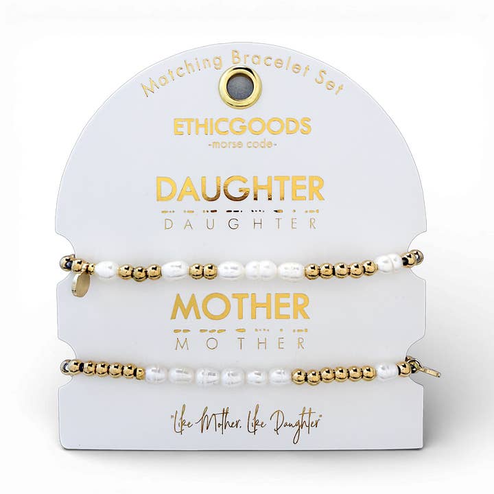 Morse-Code-Perlen- und Gold-Set | MUTTER & TOCHTER für den Großhandel von ETHICGOODS