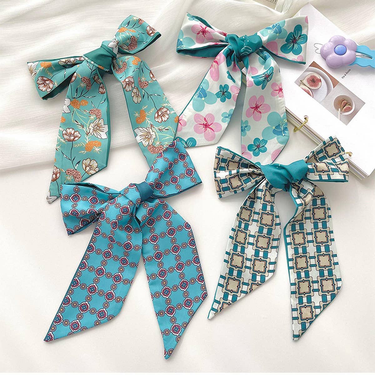 ACCITY - Wholesale Scarf - Women's - BLUE TIE BAG SOUVENIR RIBBON SCARF_CWASC07167