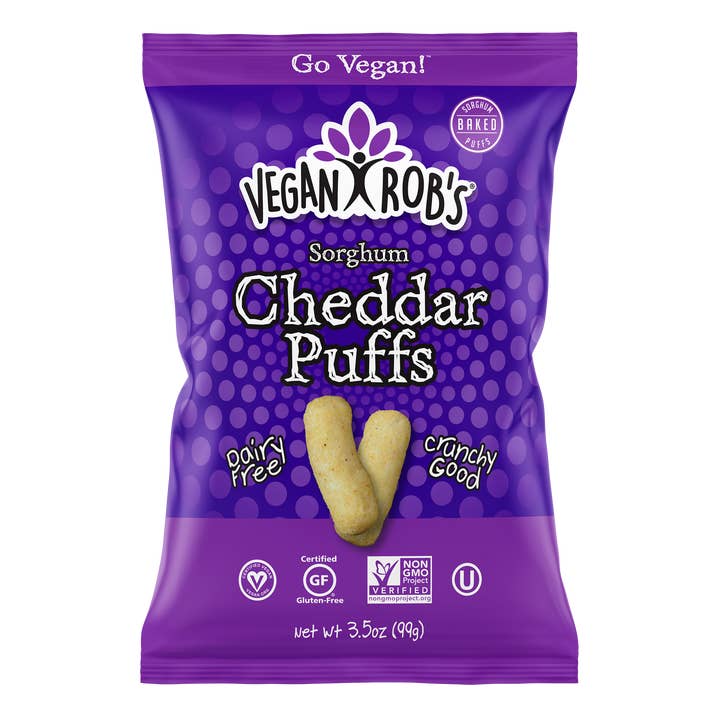 Vegan Robs - Wholesale Puffed Snack - Dairy Free Cheddar Puffs (3.5oz)