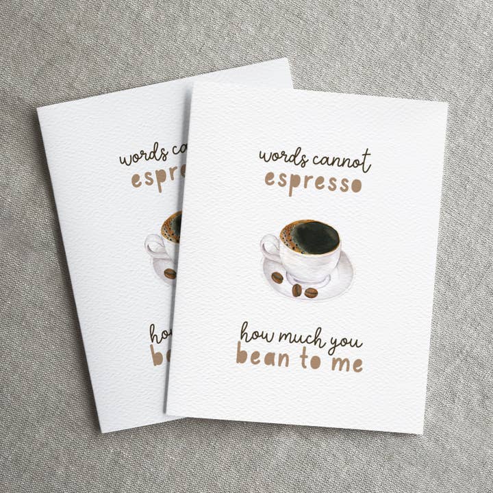 Blue Thistle - Wholesale Love Card - Espresso Card, Coffee Card, Words Cannot Espresso, Funny2