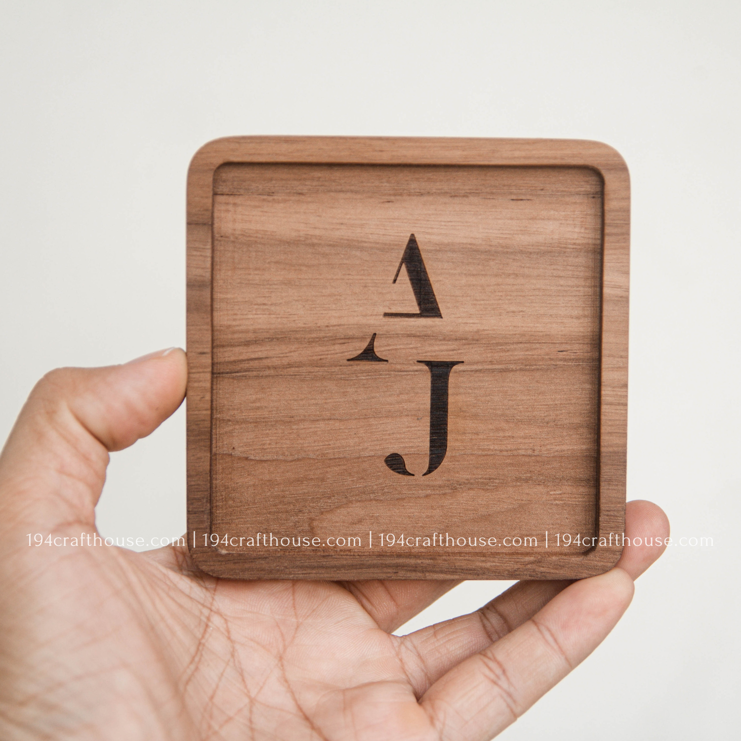 194 Craft House - Wholesale Coasters - Local City, State - Custom Walnut Wood Coasters - Home Gifts3